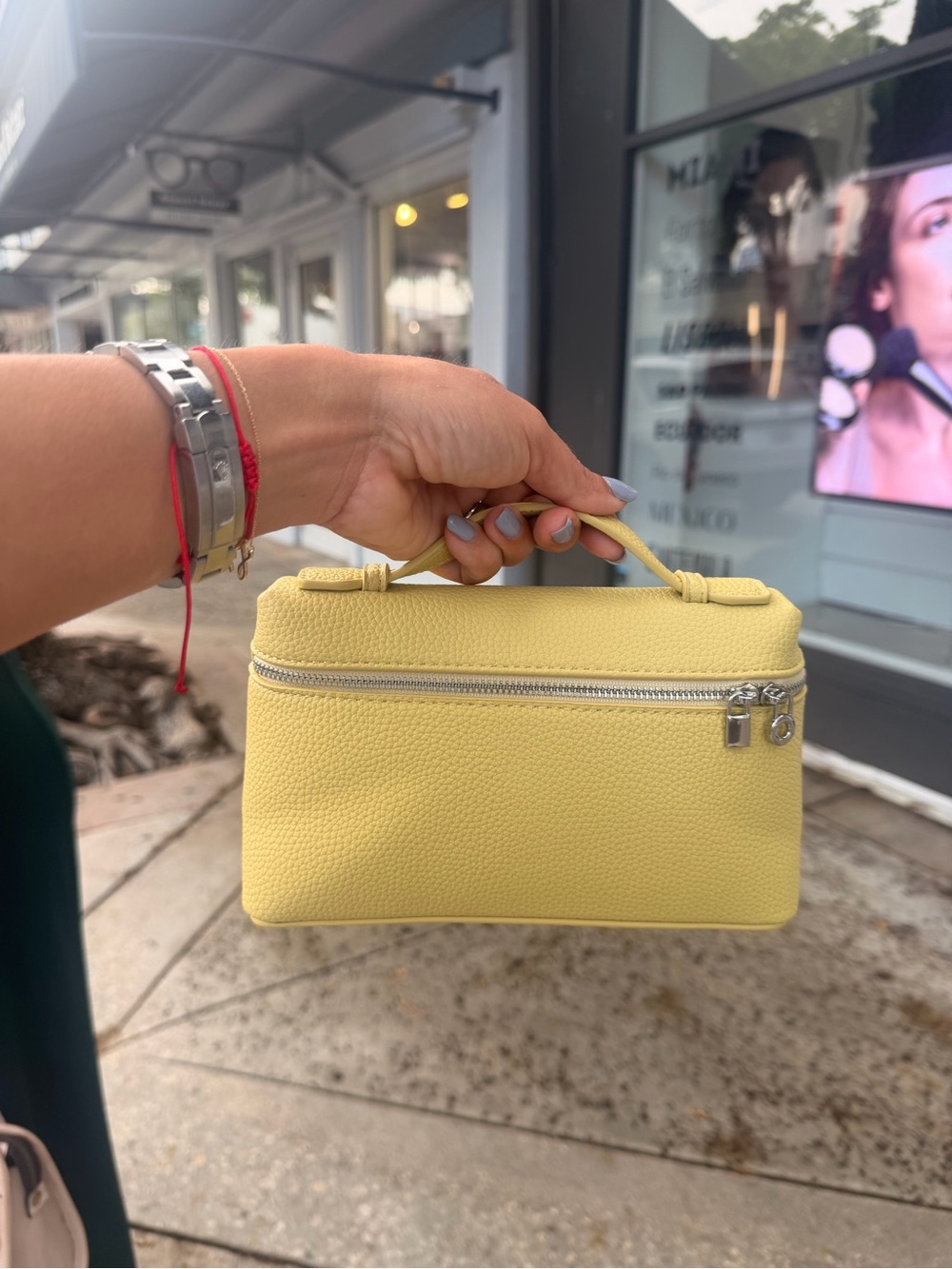Yellow Structured Top-Handle Women's Bag